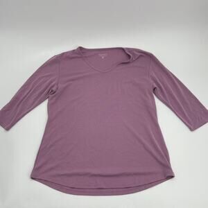 SEG'MENTS Shirt 1/2 Sleeve Modal Stretch Textured Knit Eco Soft Top Women's L